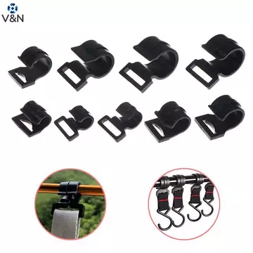 V & N 10Pc 9 / 10 / 12 / 13 / 16 / 17 / 19 / 22 / 25mm Phụ kiện lều cắm trại ngoài trời Dây buộc Kẹp Móc lều Móc lều Cắm trại Đoàn lữ hành Mái hiên Lều.