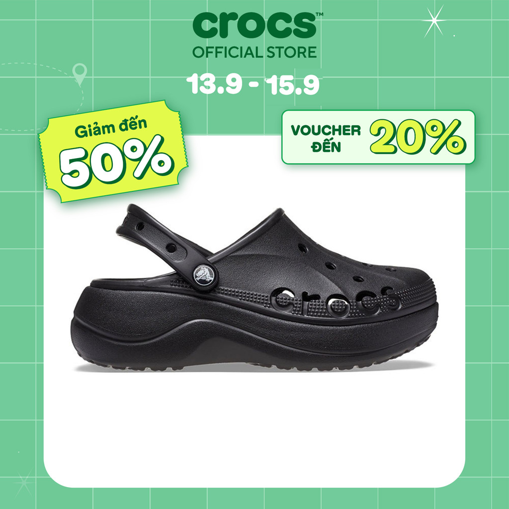 Giày Clog Nữ Crocs Baya Platform - Black - 208186-001