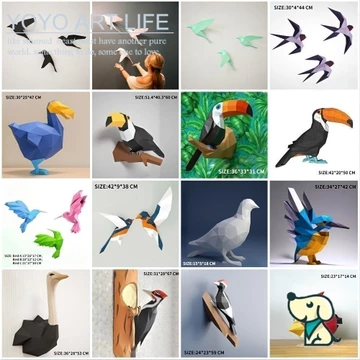 YY Art YP2 Mô Hình Giấy Chim Handmade Origami DIY Mô Hình Đồ Chơi Sáng Tạo Mô Hình Đồ Chơi Đồ Chơi Treo Tường Trang Trí Đồ Trang Trí