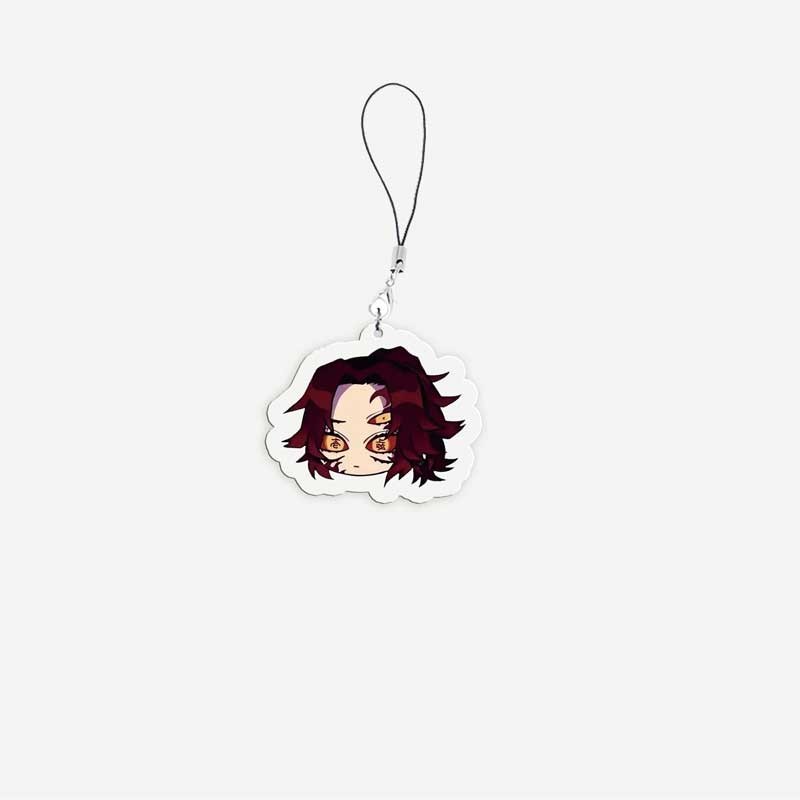 Acrylic  Anime Douma Mobile Phone Charms Akaza Gyutaro Kokushibo Daki Small Pendant Phone Chain Keychain Fans Gifts
