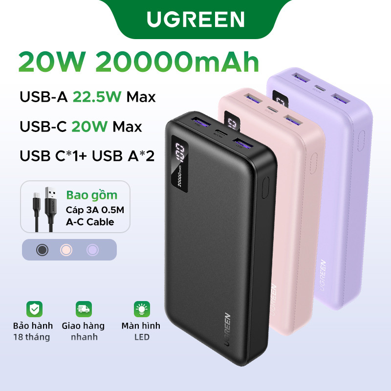 Sạc dự phòng Ugreen 20000mAh/10000mAh PD20W