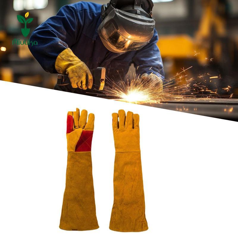 Găng tay hàn chịu nhiệt, chống cháy dài tay, dùng cho lò sưởi, nướng, làm vườn