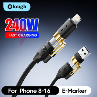 Cáp sạc nhanh Elough 4 trong 1 240W USB Type C bền Type-C sang USB A Dây cáp dữ liệu