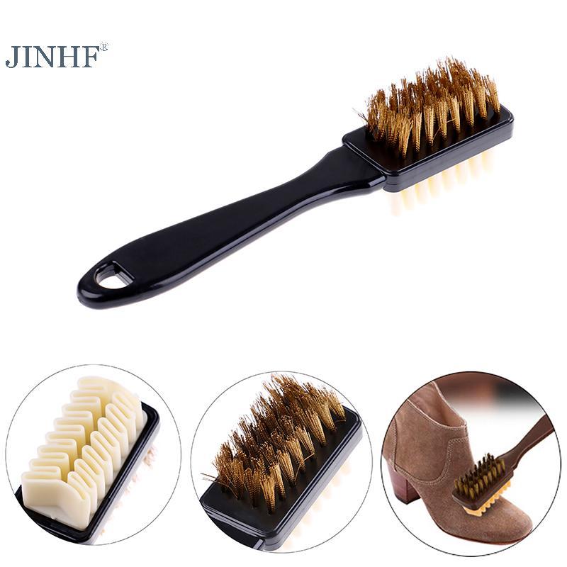 Bàn chải làm sạch 2 mặt JINHF Tẩy cao su Phù hợp cho giày da lộn Boot Cleaner HOT