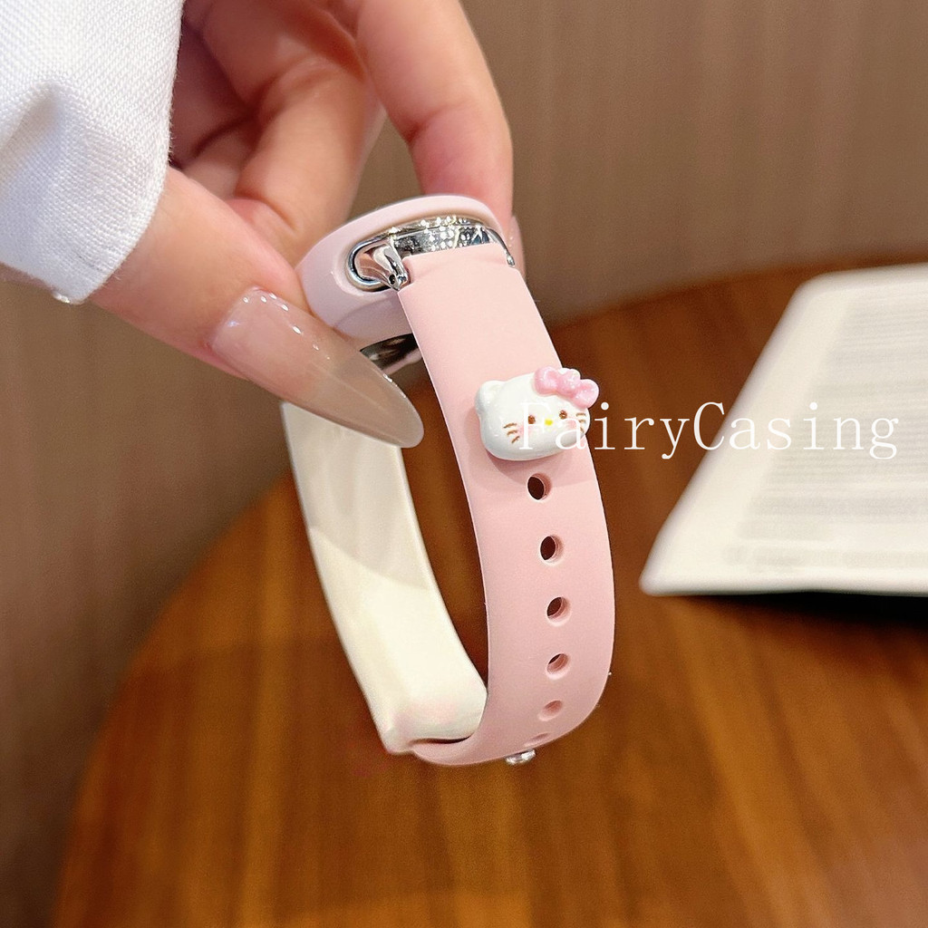 Dây đeo silicon KT dễ thương cho Xiaomi Mi Band 10 9 Vòng đeo tay phiên bản gốm cho Mi Band 8 7 6 5 4 3 NFC WristStrap NO CASE