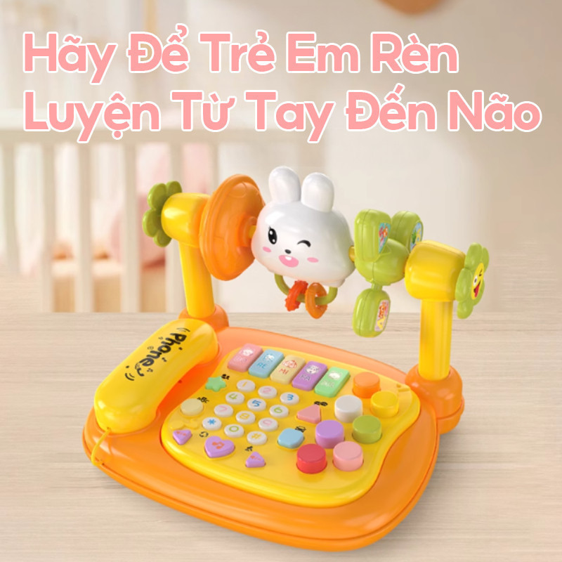 Điện Thoại Bàn Đồ Chơi Cho Bé Từ 1-4 Tuổi, Có Âm Thanh Vui Nhộn, Màu Sắc Bắt Mắt,  đàn cho bé chơi, có nhạc
