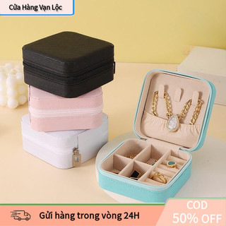 【vạn】Hộp Đựng Trang Sức Mini Da PU – Gọn Nhẹ, Đựng Trang Sức Nữ Đi Du Lịch, Màu Ngẫu Nhiên