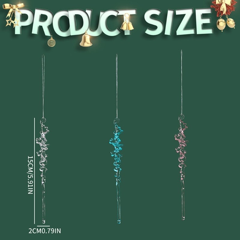 SHI 12 Cái Trang trí treo đá Acrylic chống vỡ để trang trí cây thông Noel