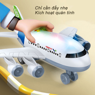 【BabyJoy】Đồ chơi máy bay Airbus A380 chạy đà,Mô Hình Đồ Chơi Máy Bay Cỡ Cho Trẻ,có nhạc và đèn,tặng kèm 8 xe hợp kim