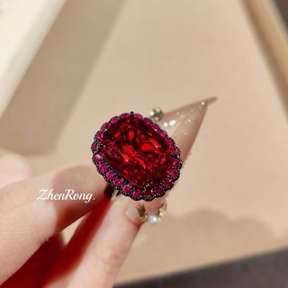 Trang sức châu Âu phong cách mới với kim cương đỏ corundum, phù hợp cho nữ