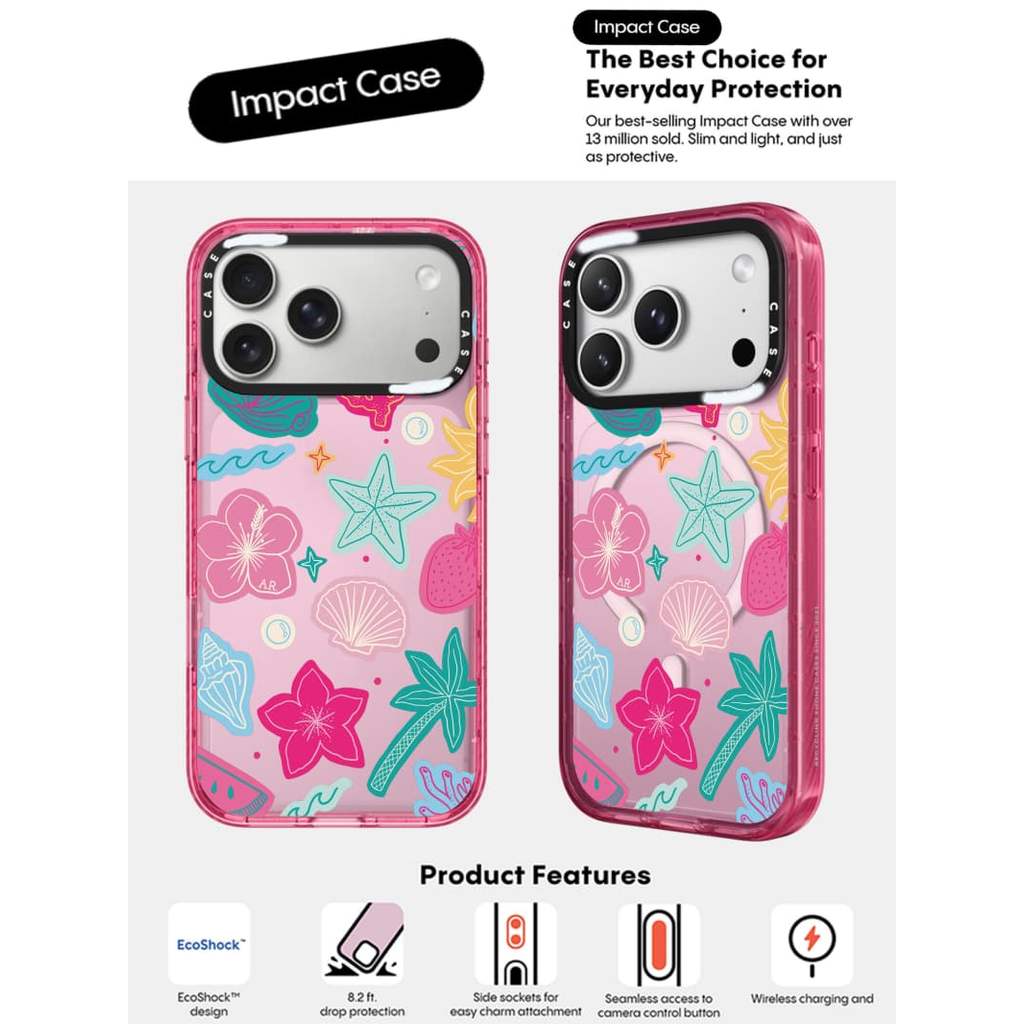 CASECASE X Đầy Màu Sắc San Hô Hồng Fizz Màu Sắc Trong Suốt Cứng Hút Từ Tính Tác Động Dành Cho Apple IPhone 12 13 14 15 16 17 Pro Max Air Plus Có Hộp