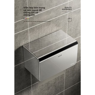 【 KOHLER 】Hộp khăn giấy bằng thép không gỉ 304, giá treo khăn giấy chống nước cho phòng tắm, không cần khoan, giá treo g