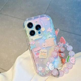 3D Anh Đào Đáng Yêu Cánh Hoa Thỏ Dây Xích Dành Cho Huawei Pura 70 P30 Pro P40 Lite Nova Y91 Y7A 13 10 7i 9 11 7 12 10 SE Y70 Y90 10 Pro 5T Y9S Y9 Prime 2019 Vỏ Điện Thoại TPU