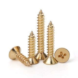 H68 Đồng Thau Cross Countersunk Head Vít Tự Bắt Vít Gỗ Đồng Nguyên Chất Tất Cả Đầu Phẳng Đồng Vít Tự Bắt  M3 / M3.5 / M4 / M5 / M6 * L6-50mm [JYD-ZZ-Z]