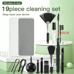 Bộ dụng cụ làm sạch bàn phím DARON, Dụng cụ làm sạch máy tính chuyên nghiệp 19 trong 1, Bàn chải mềm thực tế đa năng có hộp lưu trữ Bộ làm sạch điện thoại Văn phòng tại nhà
