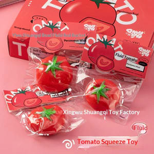 Đồ chơi giảm căng thẳng cà chua Squishy mềm - Bóp trái cây thực tế để thư giãn và vui nhộn