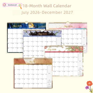 Lịch treo tường BEABOUT, Giấy dày Thiết kế cuộn kép Lịch 18 tháng, Dễ dàng sắp xếp 2026.7-2027.12 Lịch văn phòng Sử dụng tại nhà