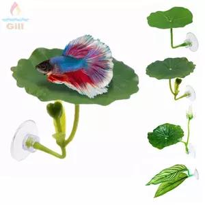 GILL Cá Ẩn Môi Trường Sống, Nhựa Còn Lại / Ẩn / Vuốt Ếch Tắc kè, Dễ Dàng Làm Sạch Mô Phỏng Lá Sen Hút Trang Trí Cảnh Quan Bể Cá Rumble Cá