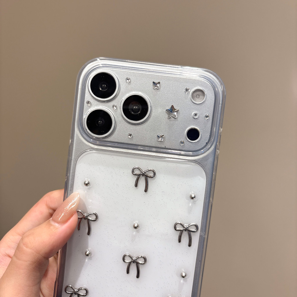 Ốp lưng iPhone buộc nơ lấp lánh phù hợp cho iPhone 17 Pro Max 17 16 ProMax 15 14 13 12 11 Ốp điện thoại chống rơi XELU