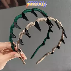 TMOY Thời Trang Sóng S Dành Cho Nữ Màu Trơn Răng Chống Trơn Trượt Tóc Bé Gái Rửa Mặt Thể Thao Phụ Kiện Tóc TMOY