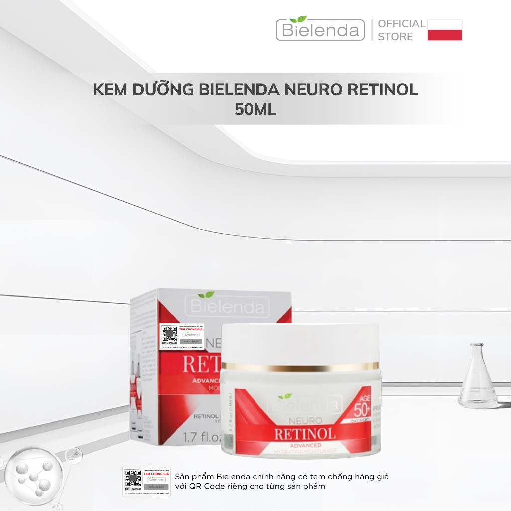 Kem dưỡng Bielenda Neuro Retinol trẻ hoá, nâng cơ, chống lão hoá 50ml