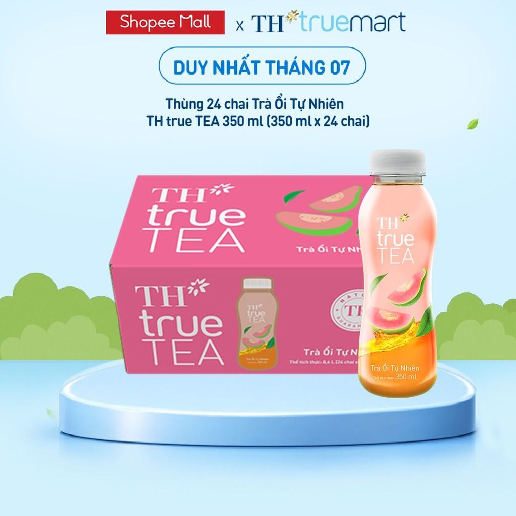 Thùng 24 chai Trà Ổi Tự Nhiên TH true TEA 350 ml