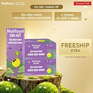 Combo 2 Thùng 24 Hộp Sữa Đậu Nành Mầm Đậu Nành Nutifood Sữa Hạt 180ml