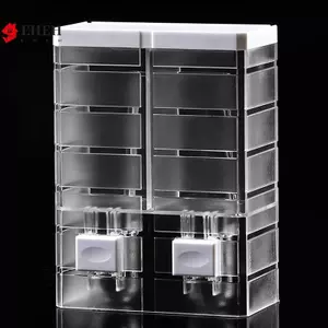Máy ép xà phòng bằng tay không đục lỗ Treo tường Chai khử trùng dán không dấu vết Phòng tắm Hộp đựng xà phòng trong suốt VN