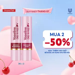 Combo 2 Son dưỡng môi Vaseline Emily In Paris Rouge Romance 3g & Parisian Pink 3g