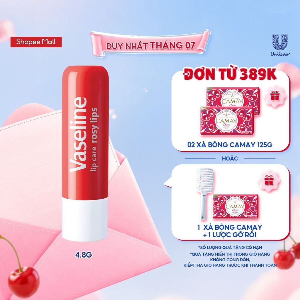 Son Dưỡng Môi Hồng Xinh Vaseline Lip Care Stick Rosy Lips 4.8g