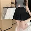Váy bong bóng PYCOU, Váy thắt lưng cao trang trí nơ Polyester, Ngọt ngào cao cắt eo phồng Hình dạng nụ viền nơ nửa váy hàng ngày
