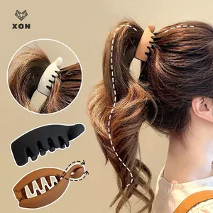 Kẹp Đuôi Ngựa Cao Mờ Màu Chuối Kẹp Nữ Phụ Kiện Phong Cách Tóc Đuôi Ngựa Thời Trang Barrettes Vuốt Tóc Kẹp Tóc [Mina]