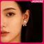 JASMINE Vintage Ngộ nghĩnh Màu Bạc Bông Tai Mèo Cho Nữ Động Vật Dễ Thương Mèo Paw Ba Treo Bông Tai Dự Tiệc Xuyên Trang Sức Quà Tặng JASMINE