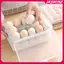 JASMINE 15 Lưới Hộp Bảo Quản Trứng Hộp Đựng Trứng PP Hộp Trứng Khay Có Nắp Ngăn Kéo Tủ Lạnh Hộp Đựng Trứng Ra Hỗ Trợ JASMINE