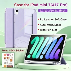 Ốp điện thoại Cho iPad Mini 7 A17 Pro Có Khe Cắm Bút Vỏ Bảo Vệ Từ Tính Cho iPad Air 11inch Có Mặt Sau Trong Suốt Cho iPad 11th A16 11inch Dành Cho iPad 7 / 8 / 9th 10.2inch