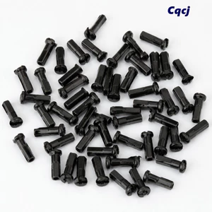 CQCJ 50 Chiếc Núm Vú Nói Xe Đạp, Núm Vú Nói Xe Đạp Màu Đen Siêu Nhẹ, Bền 14G Tương Thích Độ Mạnh Cao 14 Mm Chiều Dài Nói Nắp Sửa Chữa Bánh Xe Đạp Leo Núi