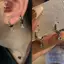 Bông tai mặt dây chuyền hình tròn Zircon thời trang tinh tế dành cho nữ Bông tai tinh tế Trang sức tiệc cưới Quà tặng sinh nhật [Mina]