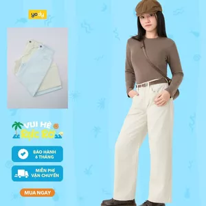 Quần jeans cho bé YODY ống suông co giãn nhẹ thoáng khí mềm mại GCJE25S011