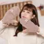 HFSHY Mùa Đông Nữ Nửa Ngón Flip-top Găng Tay Sinh Viên Cô Gái Dễ Thương Hoạt Hình Warmfortable Mềm Mại Phong Cách Thi Đan Găng Tay VN
