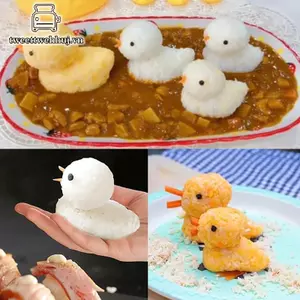 Nhíphuj Dễ Thương Du Hình Khuôn Cơm Máy Làm Kẹp Trẻ Em Nhựa Ngoài Trời Du Rice Mold DIY Snowball Maker Khuôn Sushi Có Tay Cầm VN