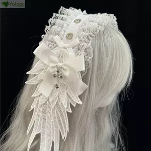 YOLOGO Tai Mèo Băng Đô, Cosplay Nơ Quấn Đầu, Ren Gothic Mũ Nữ