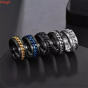 THEGIRL8B Nữ Lo Âu Nhẫn Goth Thanh Lịch Đơn Giản Inox Fidget Spinner Punk Nam Nhẫn