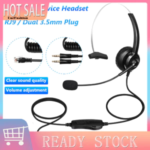 < CarFashion > Tai nghe dịch vụ khách hàng H300 Giảm tiếng ồn không mất mát Tai nghe trung tâm cuộc gọi cáp dài 35mm RJ9 MIC cho điện thoại