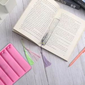 Flgo Đánh Dấu Trang Nhựa Khuôn Silicon Hình Chữ Nhật Nhựa Khuôn Có Lỗ Epoxy Trang Sức Khuôn Cho Thủ Công DIY Đánh Dấu Trang Làm Cra