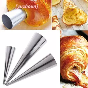 12 Chiếc Hình nón Ống Croissants Nón Sừng Thép Xoắn Ốc Cuộn Kem Bánh Mì Khuôn