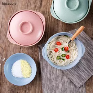 Bigapple Bát Mì Ăn Liền Có Nắp Súp Bát Cơm Nóng Học Sinh Hộp Đựng Thực Phẩm Khỏe Mạnh Bộ Đồ Ăn Bát Bộ Đồ Ăn RDG