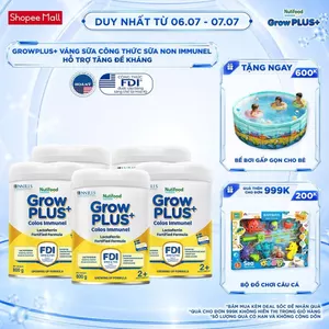 Combo 5 Sữa Bột Nutifood Sweden GrowPLUS+ Sữa Non Immunel trên 2 tuổi lon 800g (Bao bì tuỳ lô hàng)