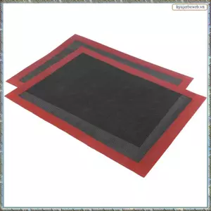 2 Tấm Thảm Nướng Bánh Silicon, Tấm Lót Lưới Đục Lỗ Lót Lò Nướng Chống Dính, Thảm Bánh Mì Nướng, Có Hai Mặt