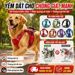 🔥Giá sốc🔥Áo yếm dây dắt chó vải Oxford| Đai ngực phản quang chống tuột khi dắt chó| Bộ yếm thú cưng chống giật mạnh