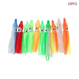 Set 10 Mồi Câu Cá Giả Hình Bạch Tuộc Bằng Nhựa Mềm